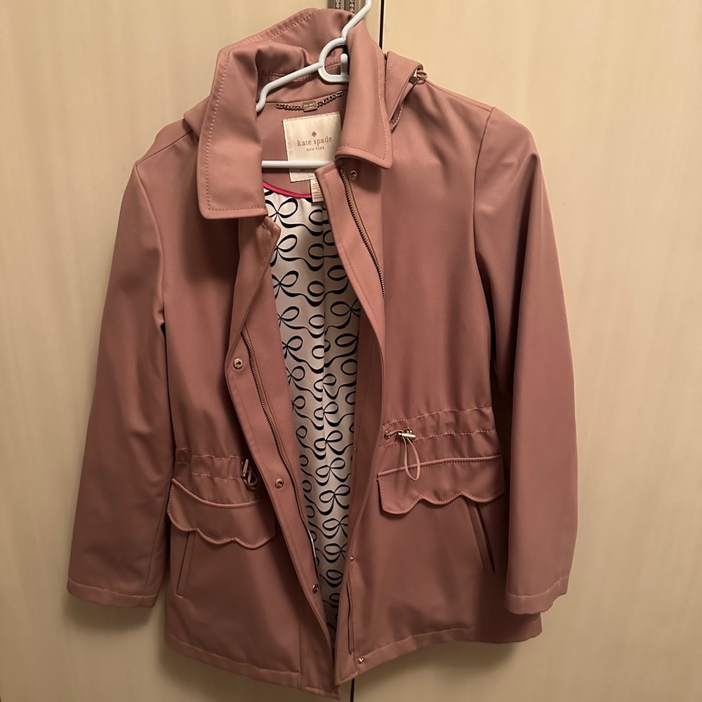 Kate Spade Brown Raincoat with Scallop Details